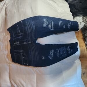Women's Distressed Blue Jeans